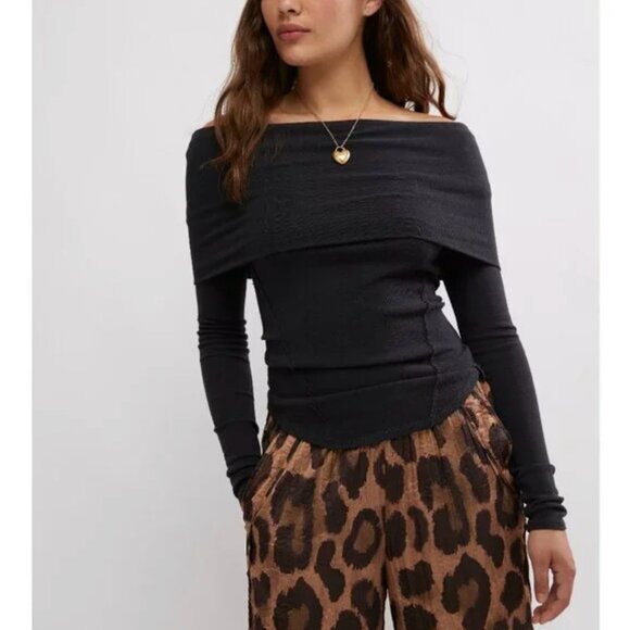 FREE PEOPLE NWT Iris Layering Top / Black - small - Picture 1 of 10